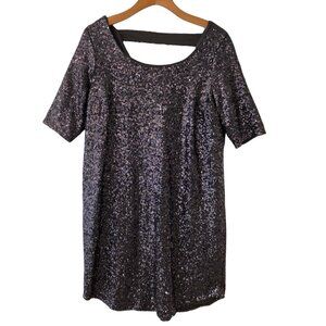 Torrid Dress Womens 00 All Over Sequin Sheath Party Holiday Gray Silver Sz 10 M